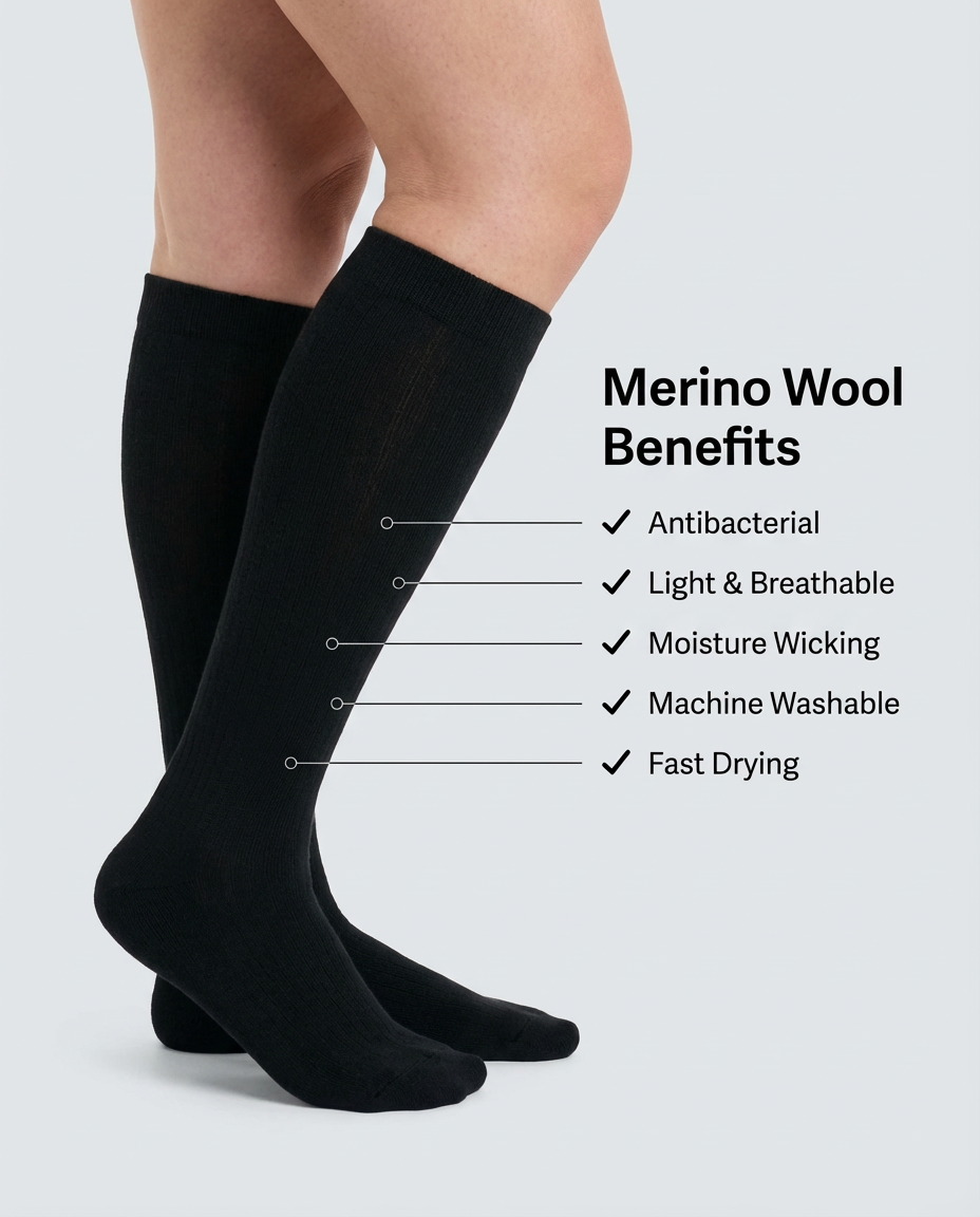 Merino Travel Compression Socks